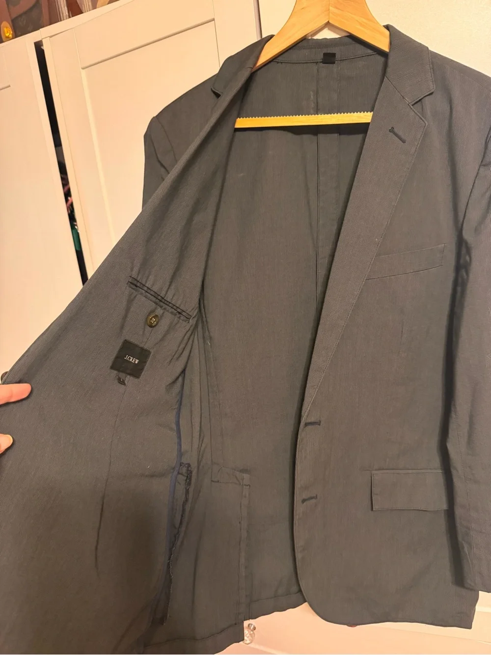 J. Crew Factory Men’s Cotton Blazer Grey size S Two Button Sport Coat